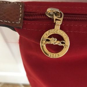 Red longchamp bag